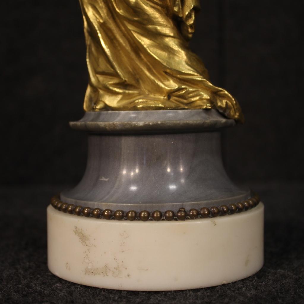 19th Century Gilt Bronze with Marble Base Lady French Sculpture, 1880 4