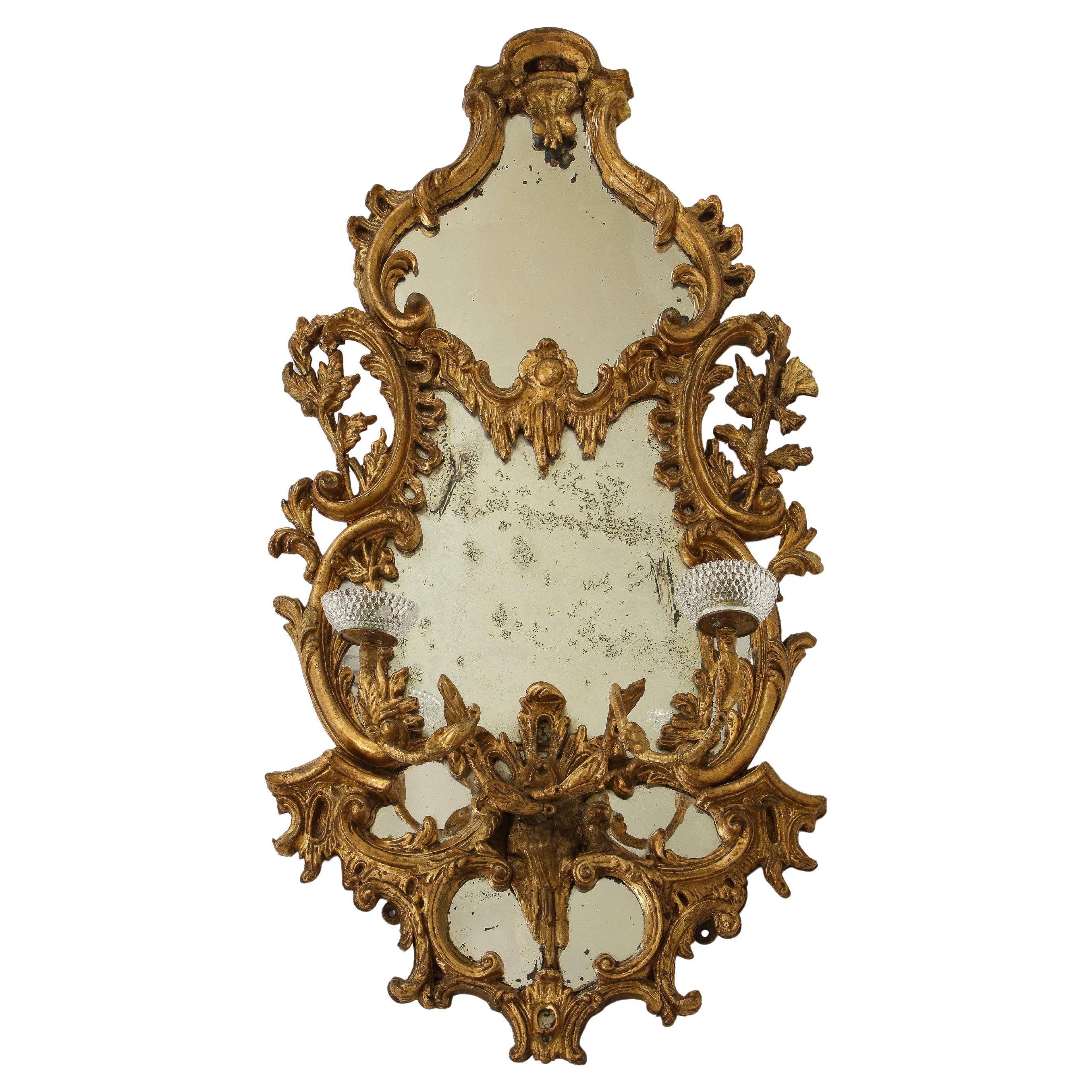 19th Century Gilt Carton Pierre Girandole