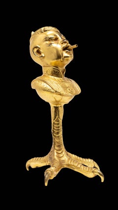 Rare 19th Century Continental Bronze Tobacco Cigar Lighter