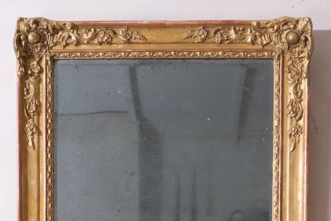 Miroir français du 19e siècle à décor doré Excellent état - En vente à Malton, GB