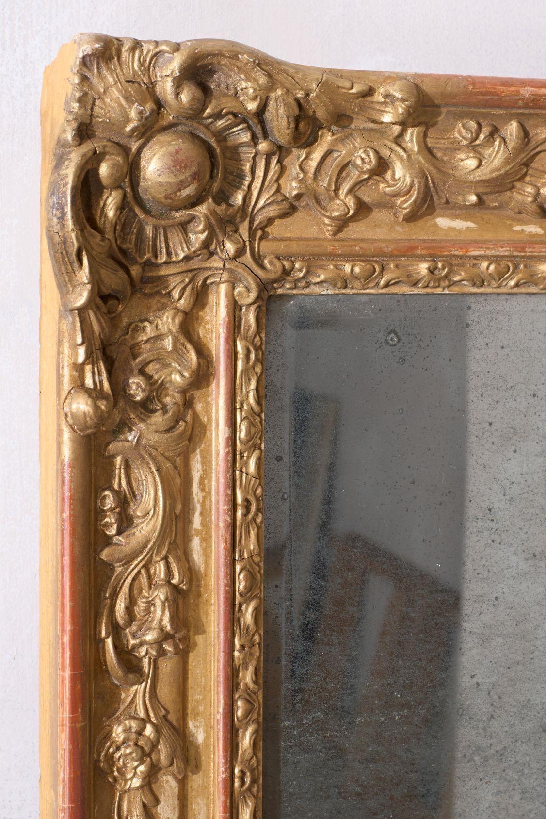 XIXe siècle Miroir français du 19e siècle à décor doré en vente