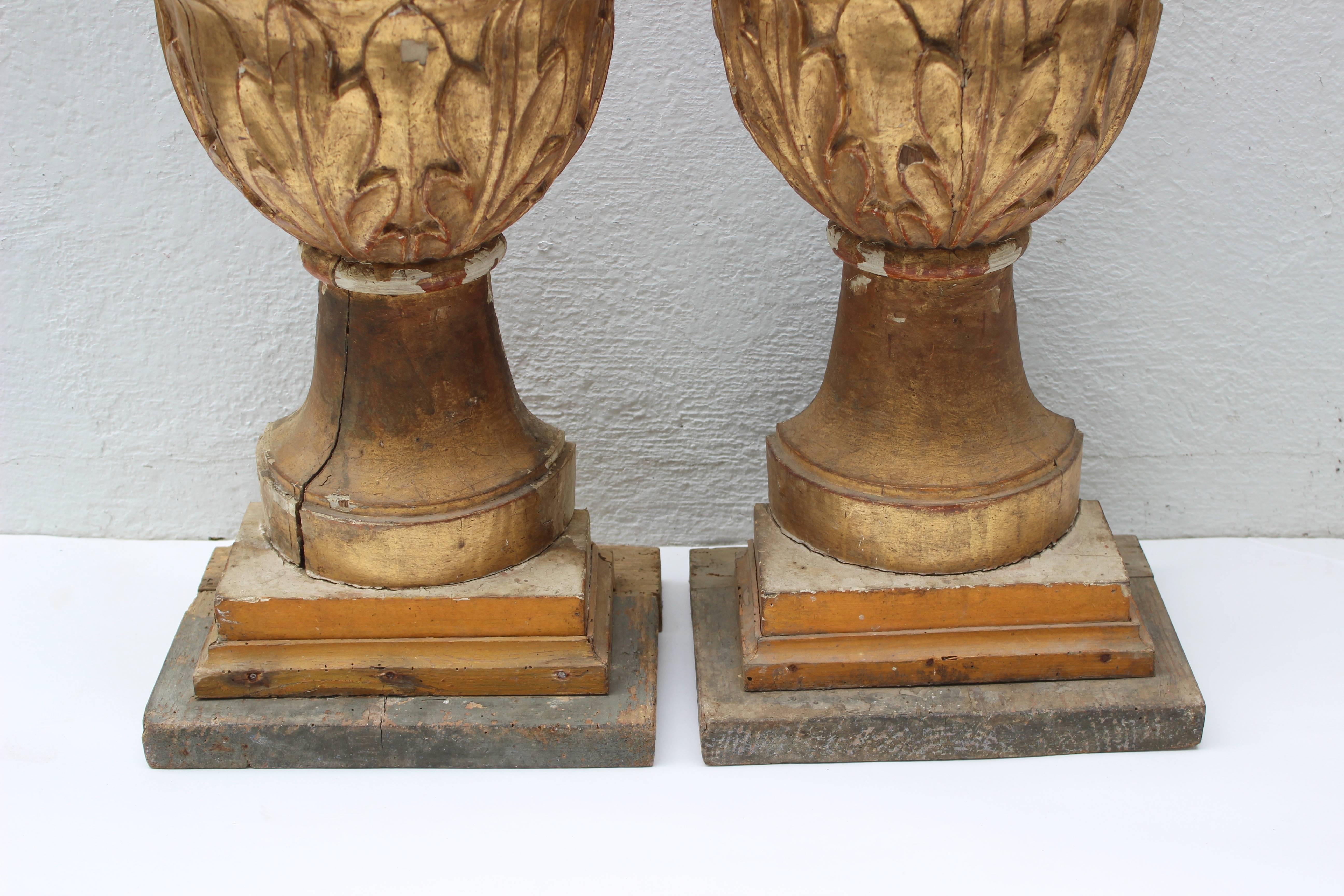 French 19th Century Gilt Finials For Sale