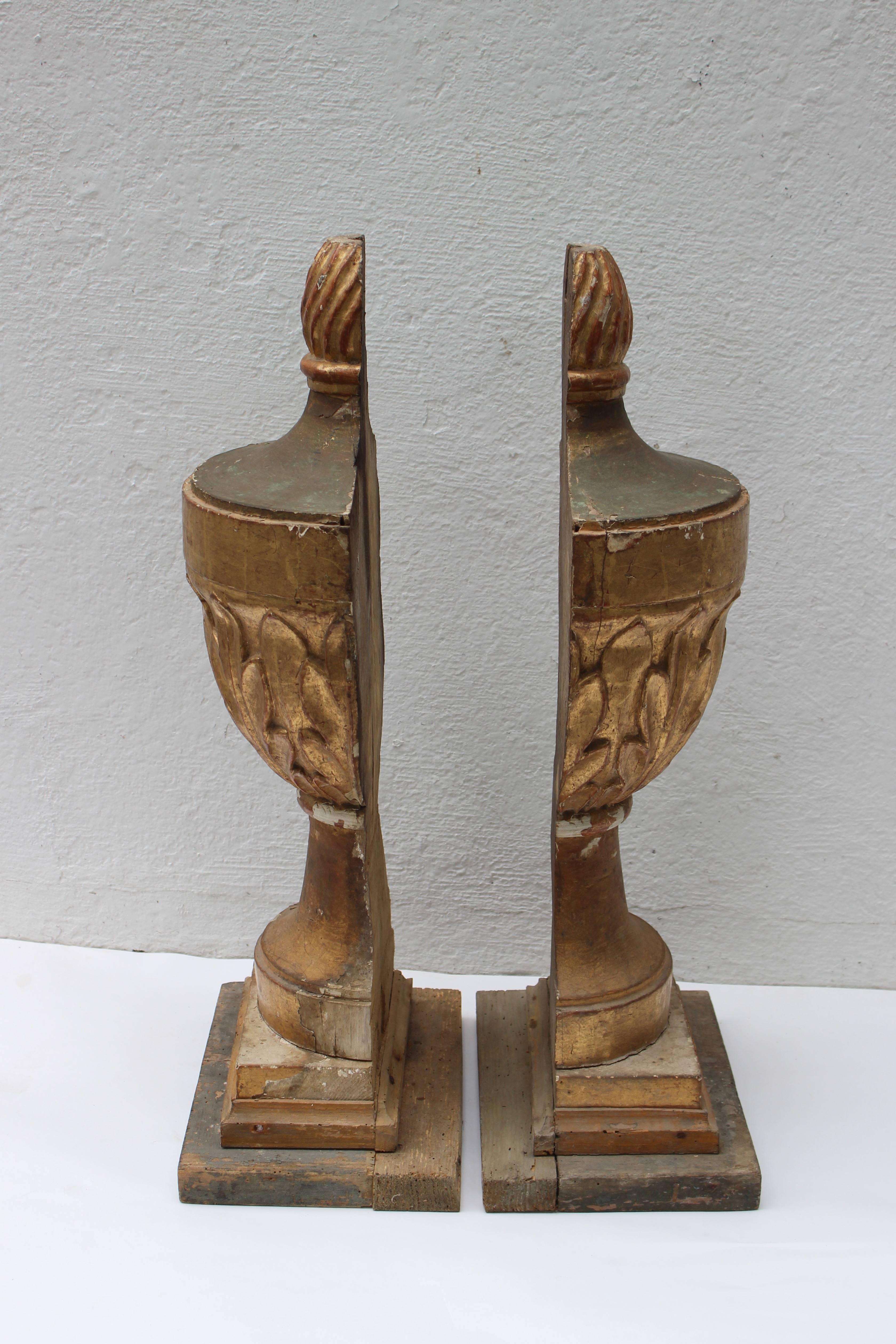 19th Century Gilt Finials In Good Condition For Sale In East Hampton, NY