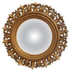 Miroir circulaire florentin doré du XIXe siècle