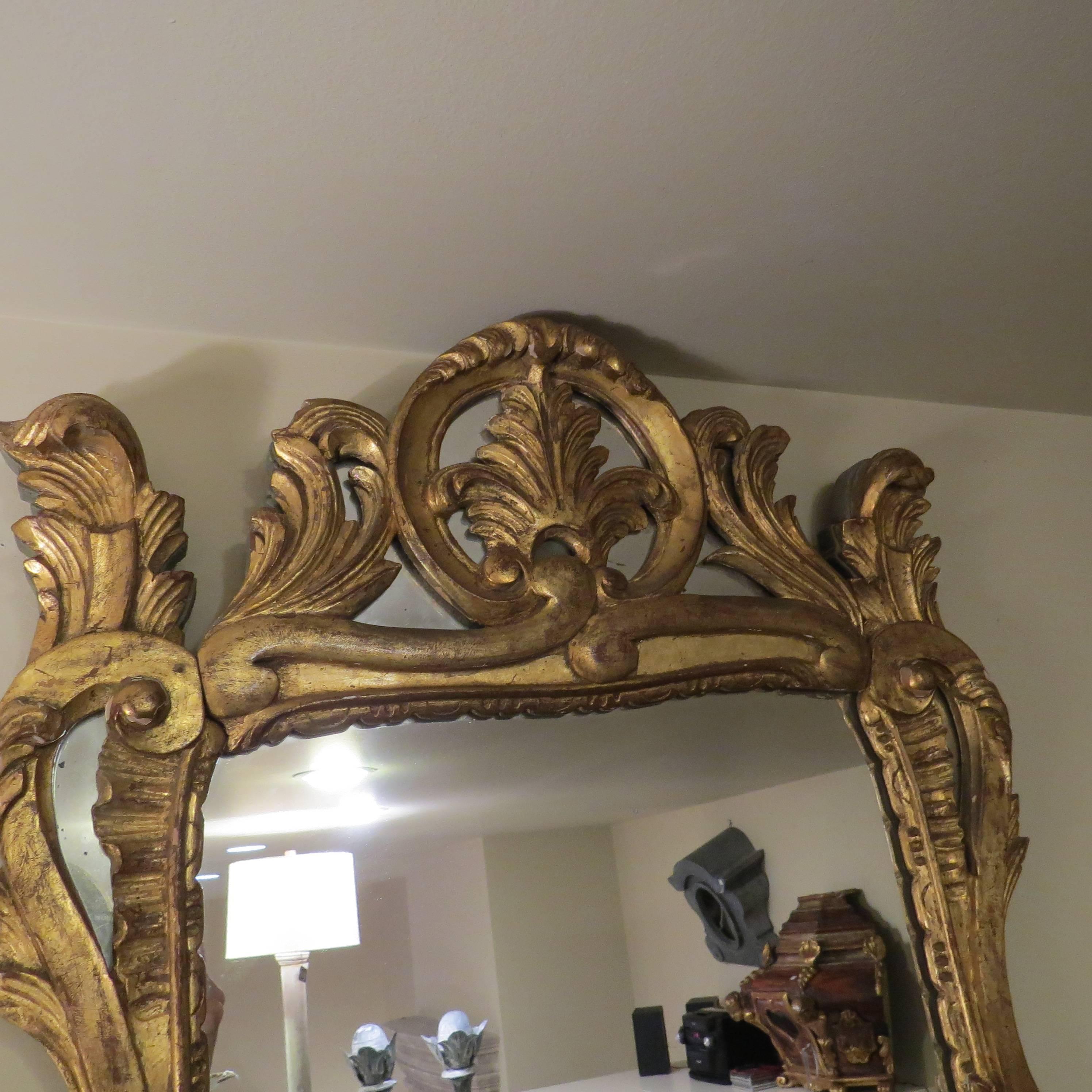 Carved 19th Century Gilt Framed, French Mirror For Sale