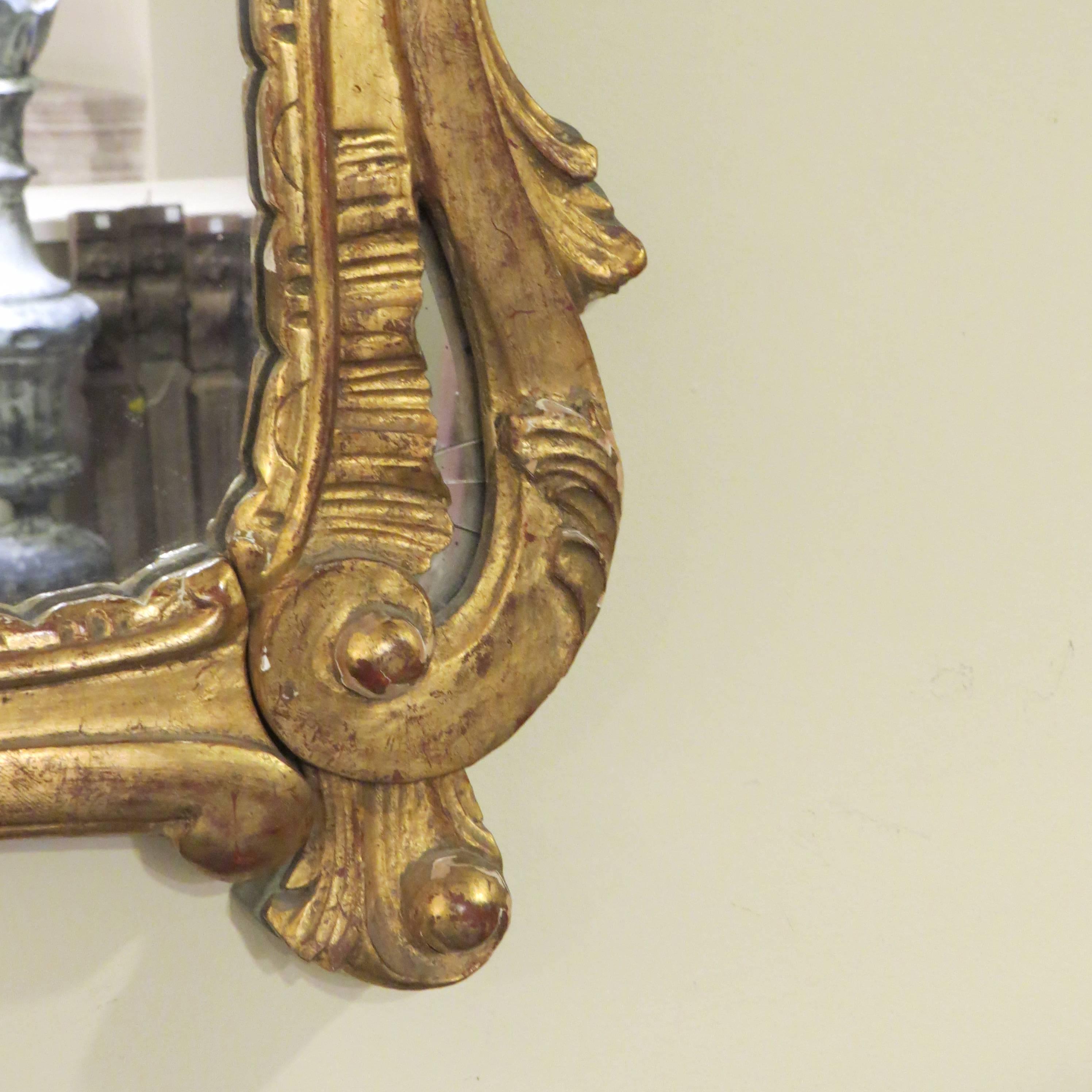 19th Century Gilt Framed, French Mirror In Good Condition For Sale In Tulsa, OK