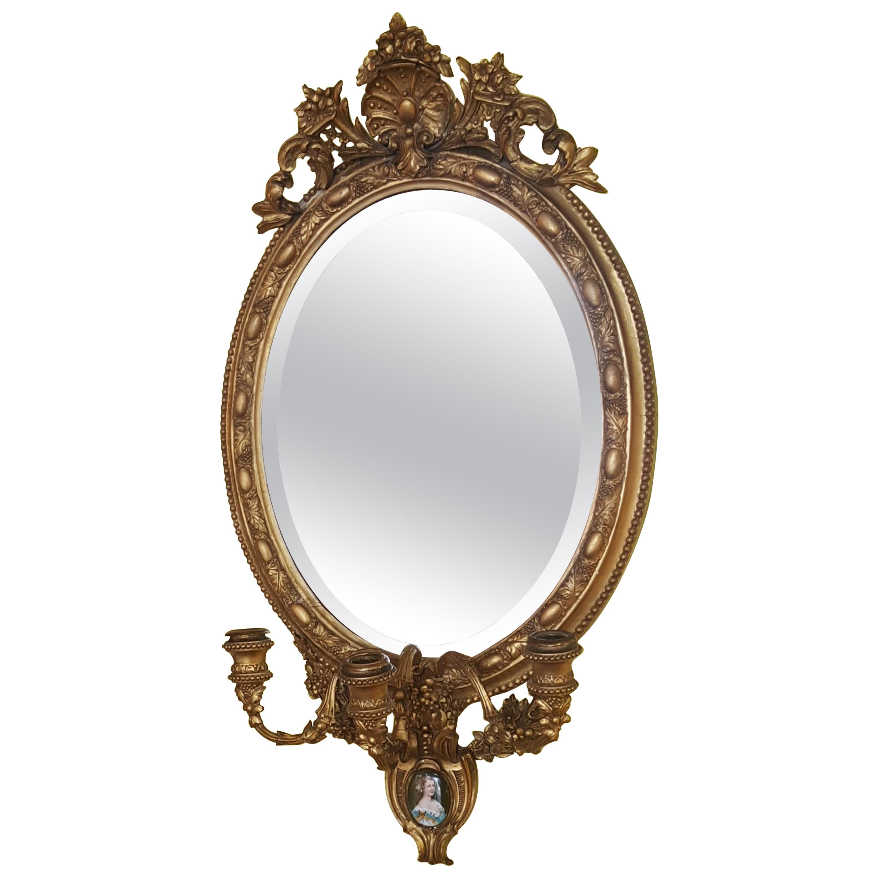 19th Century Gilt Framed Mirror For Sale