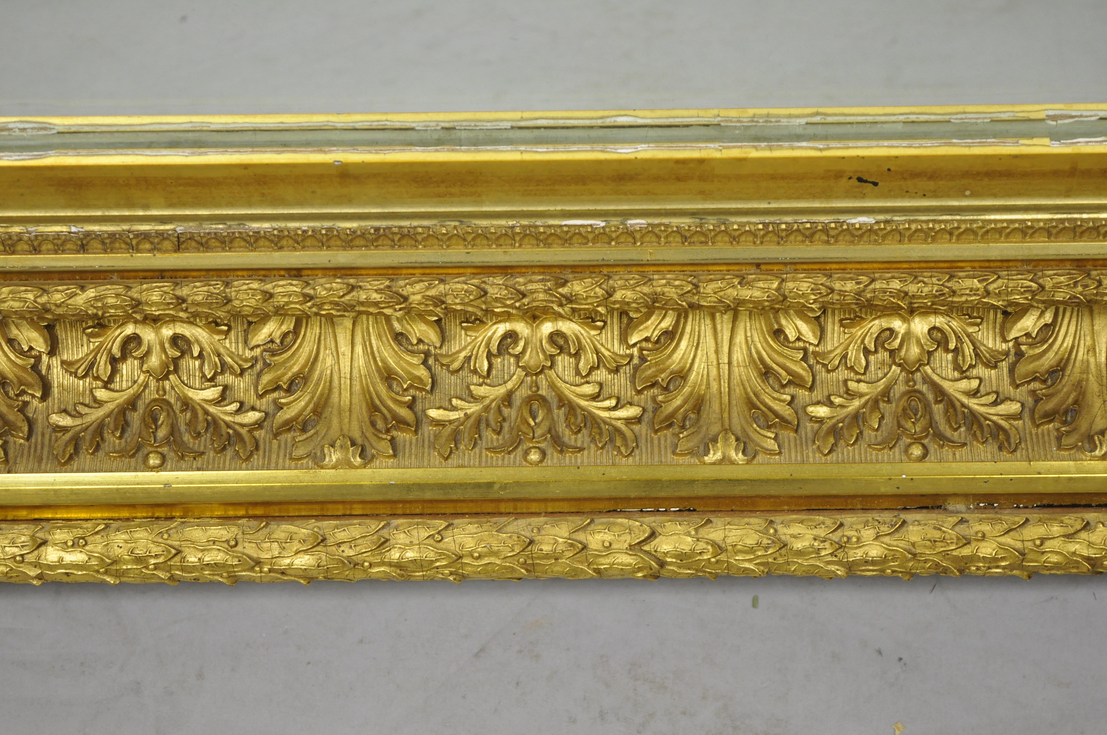 19th Century Gilt and Gesso Wood Frame Wall Mirror with Foliate Design 'b' For Sale 2