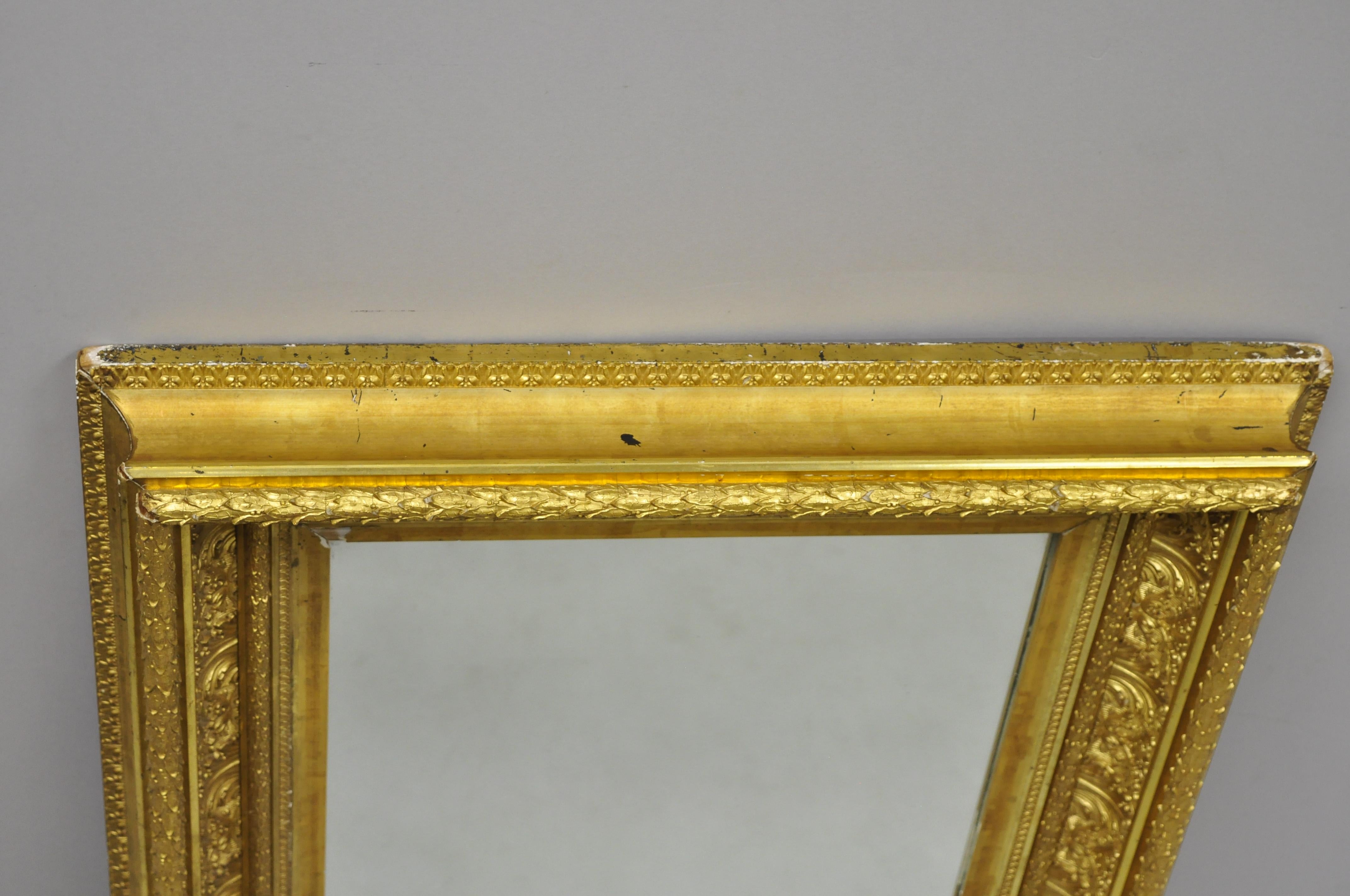 19th Century Gilt and Gesso Wood Frame Wall Mirror with Foliate Design 'b' For Sale 4