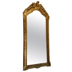 Miroir Louis XVI français du 19e siècle, doré à l'or fin