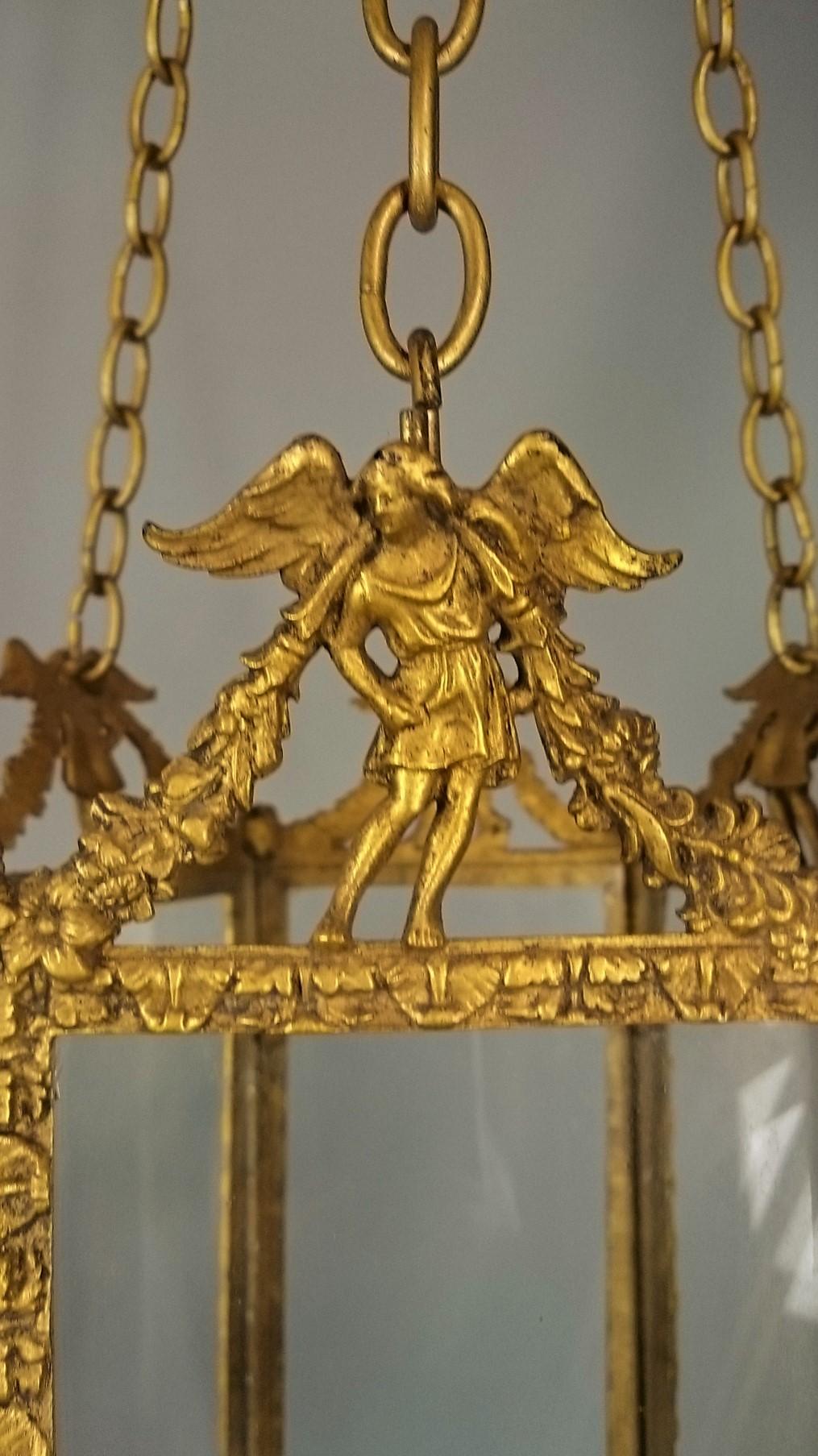 European 19th Century Period Classical Gilt Lantern, 22 carat Gold leaf