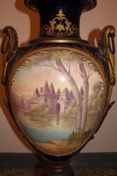 19th Century Gilt Metal Mounted Sevres French Porcelain Vase