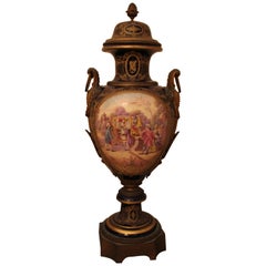 19th Century Gilt Metal Mounted Sevres French Porcelain Vase