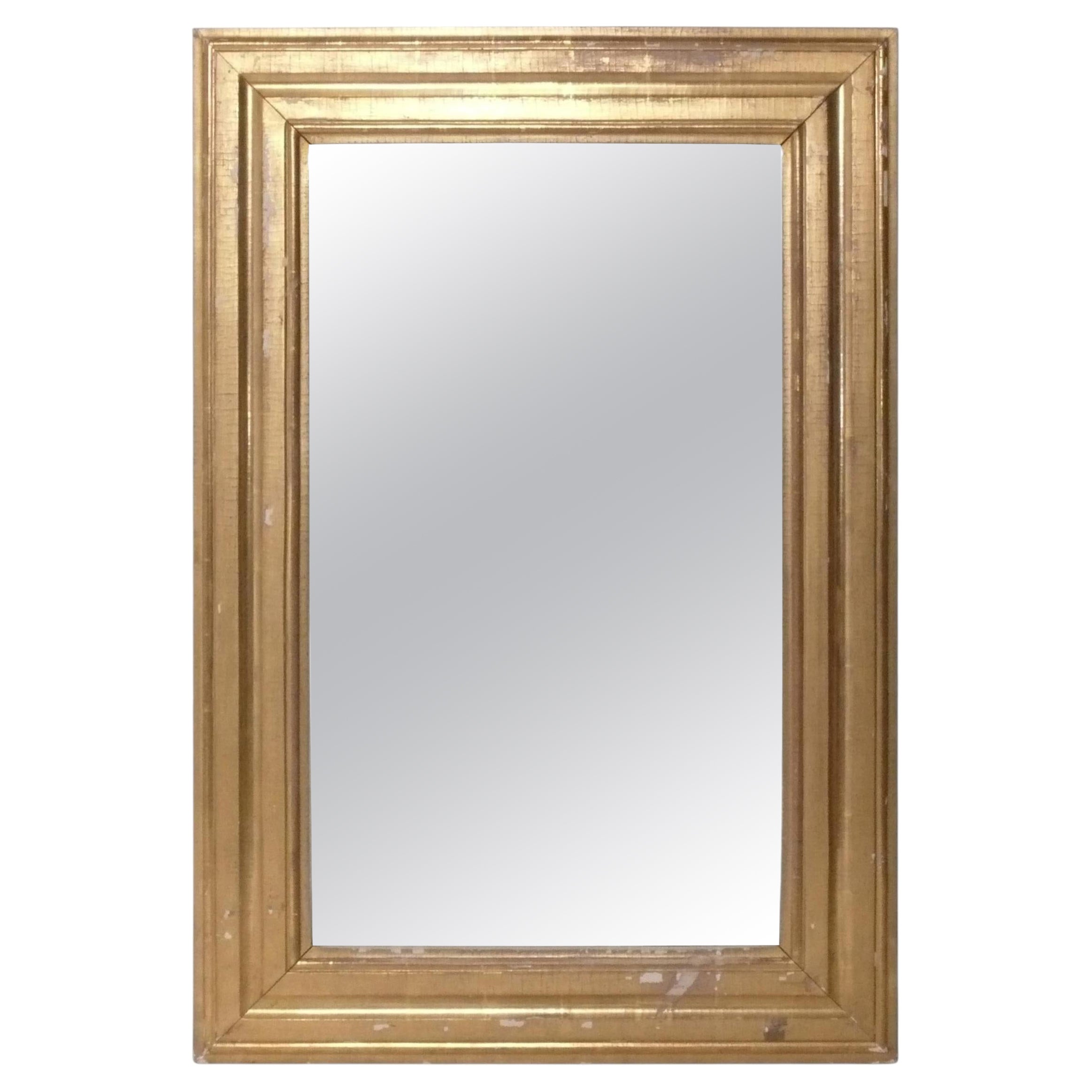 19. Jahrhundert vergoldeter Spiegel 44 "x30" Original blauer Spiegel Shabby Chic Chippy Patina