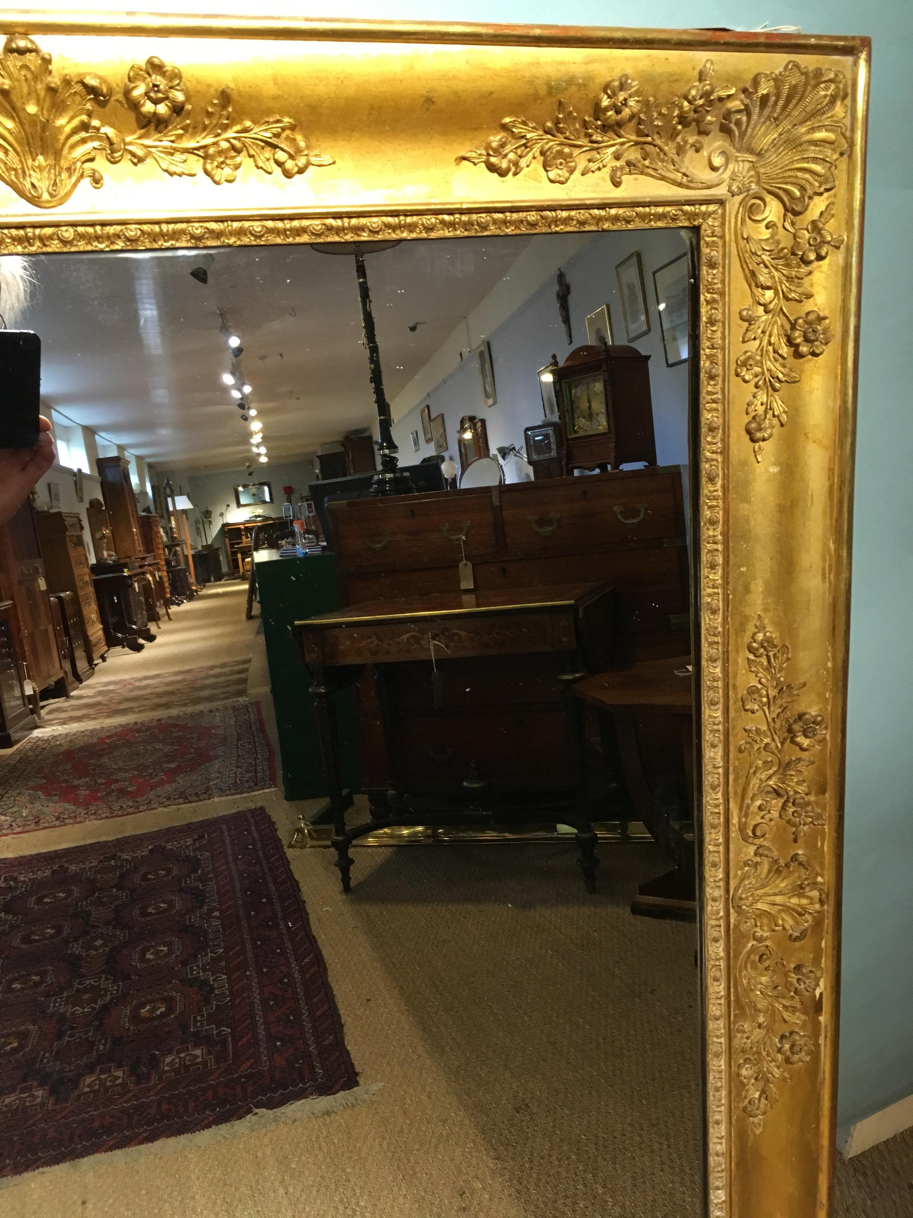 19th Century Gilt Mirror In Fair Condition In Honiton, Devon