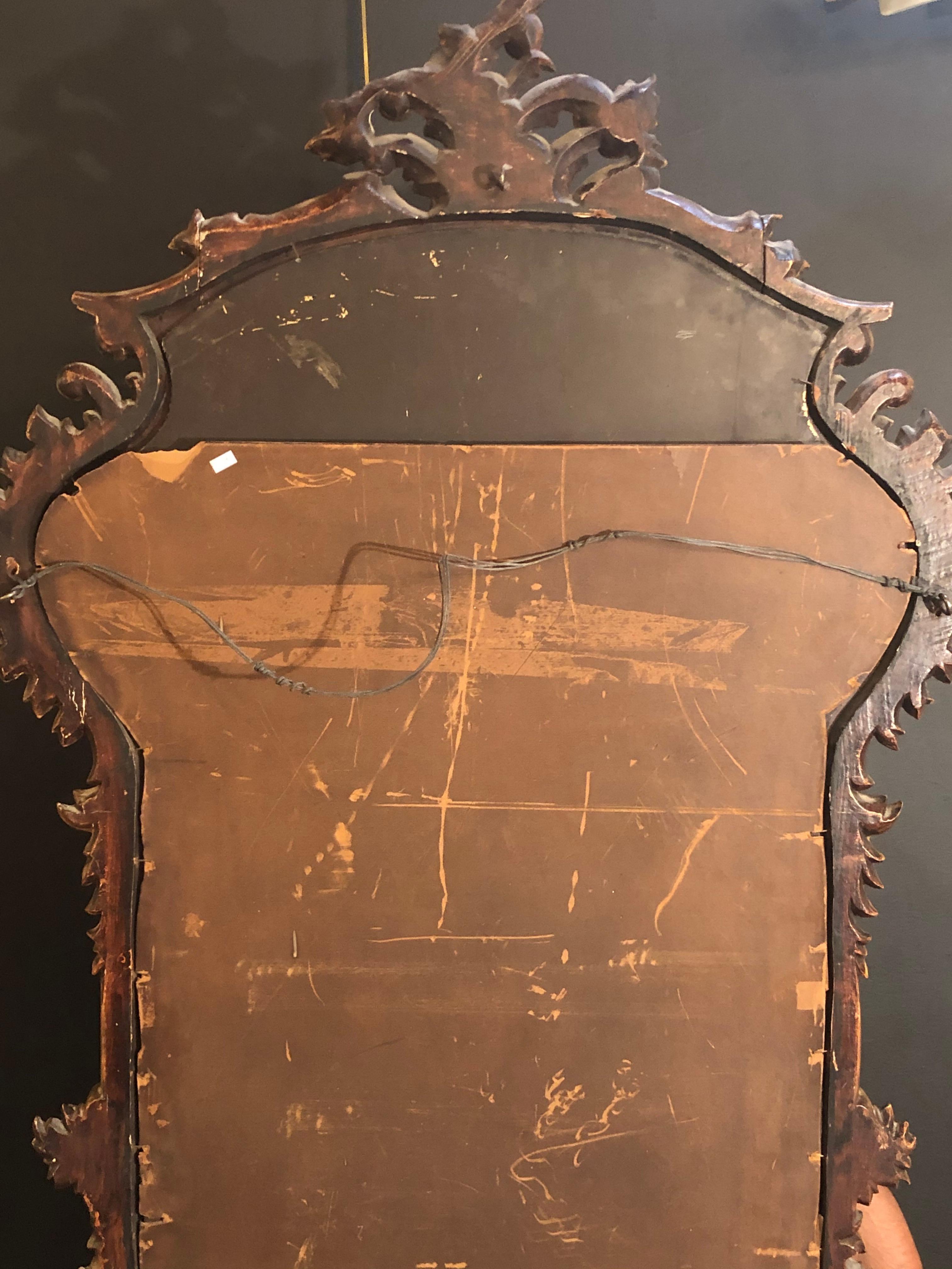 19th Century Gilt Mirror Wall or Console Mirror, French Finely Carved 8