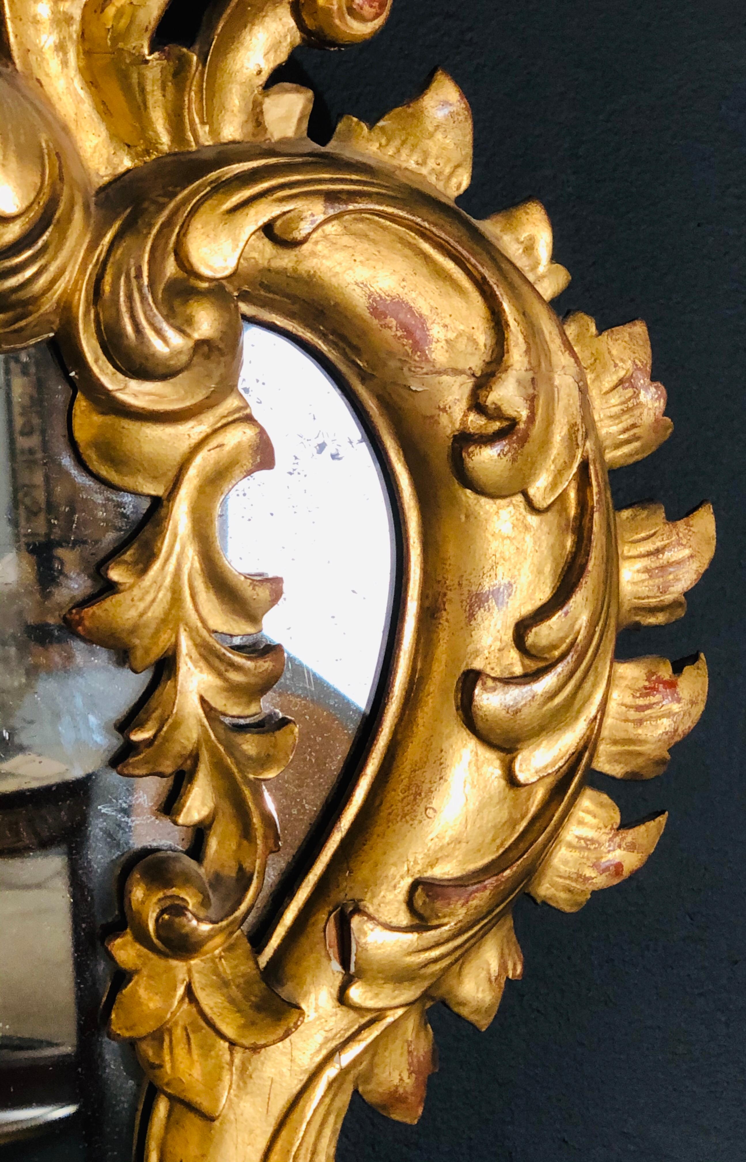 Louis XVI 19th Century Gilt Mirror Wall or Console Mirror, French Finely Carved