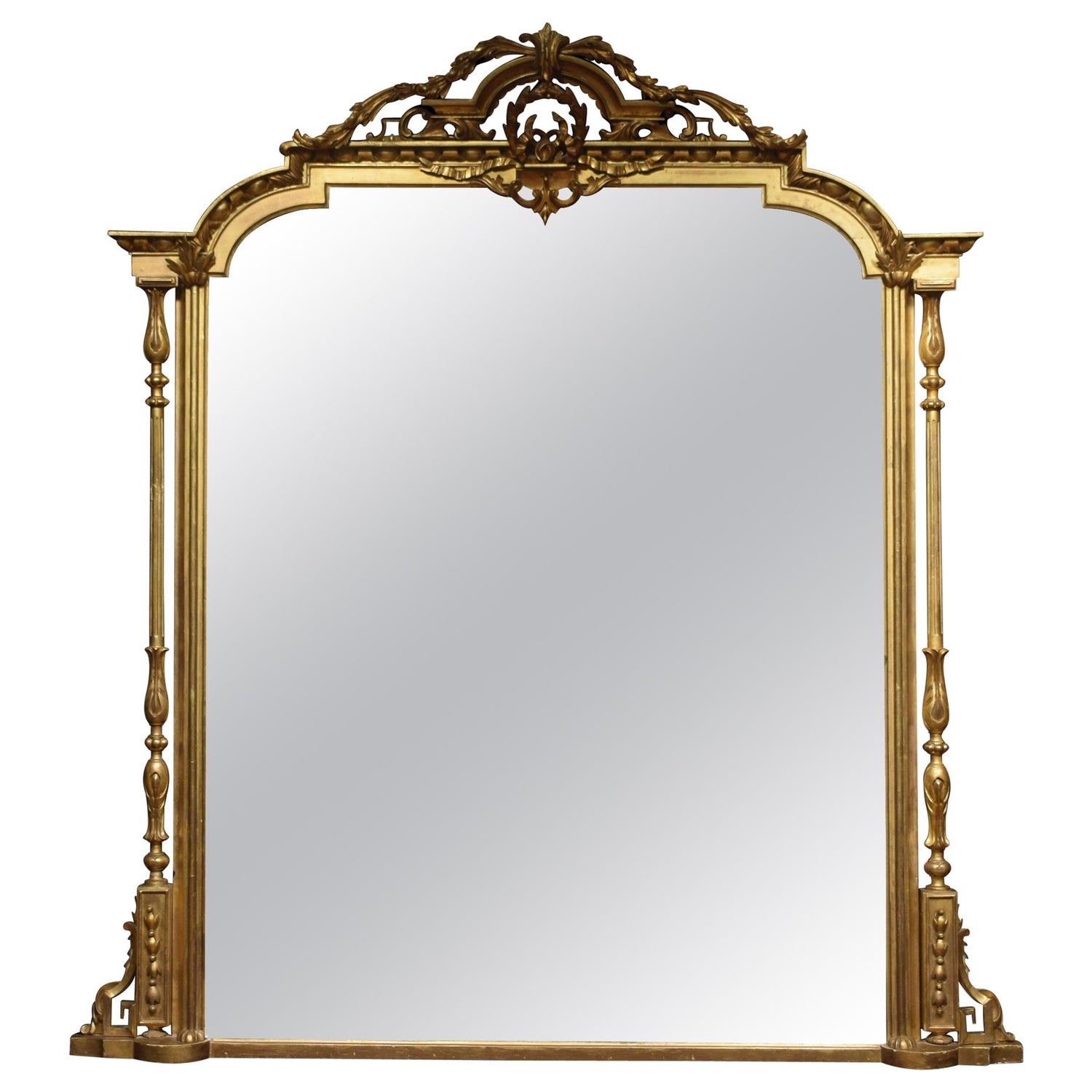 19th Century Gilt Over Mantle Mirror For At 1stdibs 19th Century Gilt Over Mantle Mirror, Victorian Overmantle Mirror White Bear