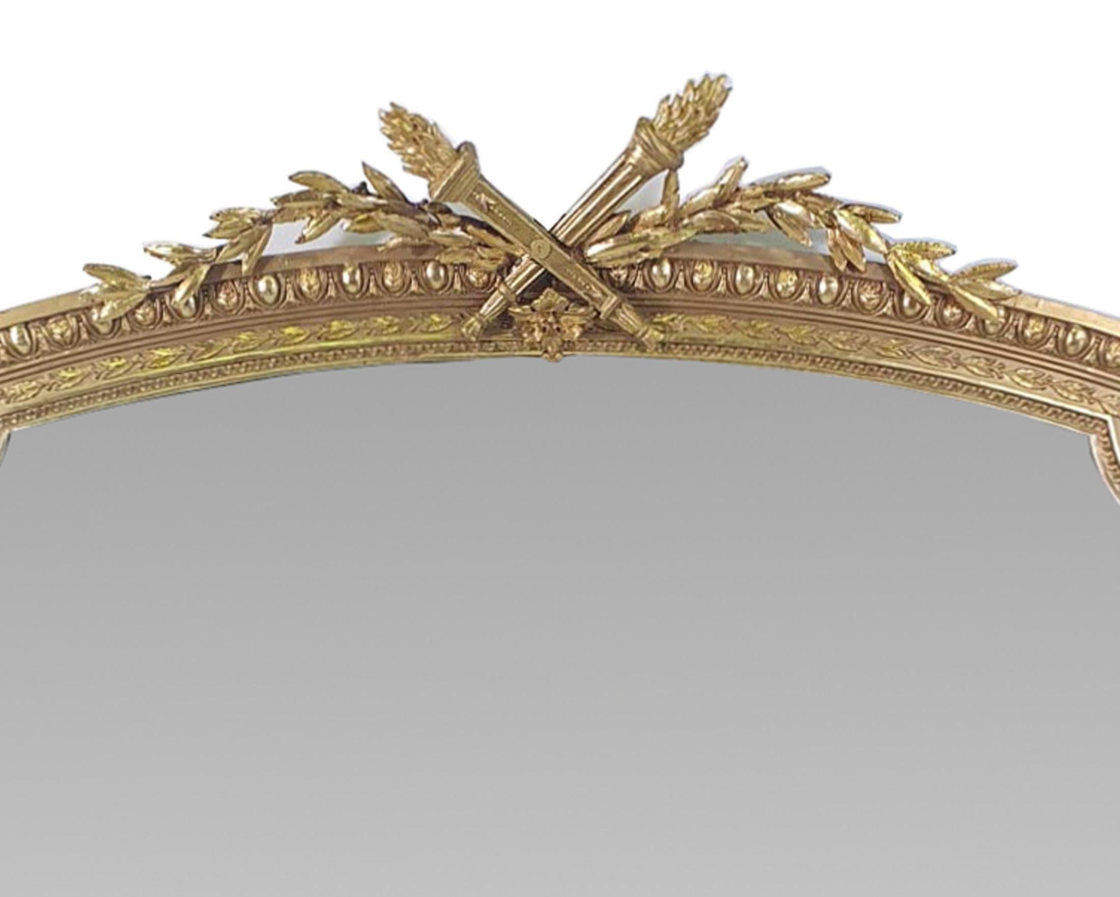 19th Century Gilt Overmantle Mirror In Good Condition In Dublin, IE