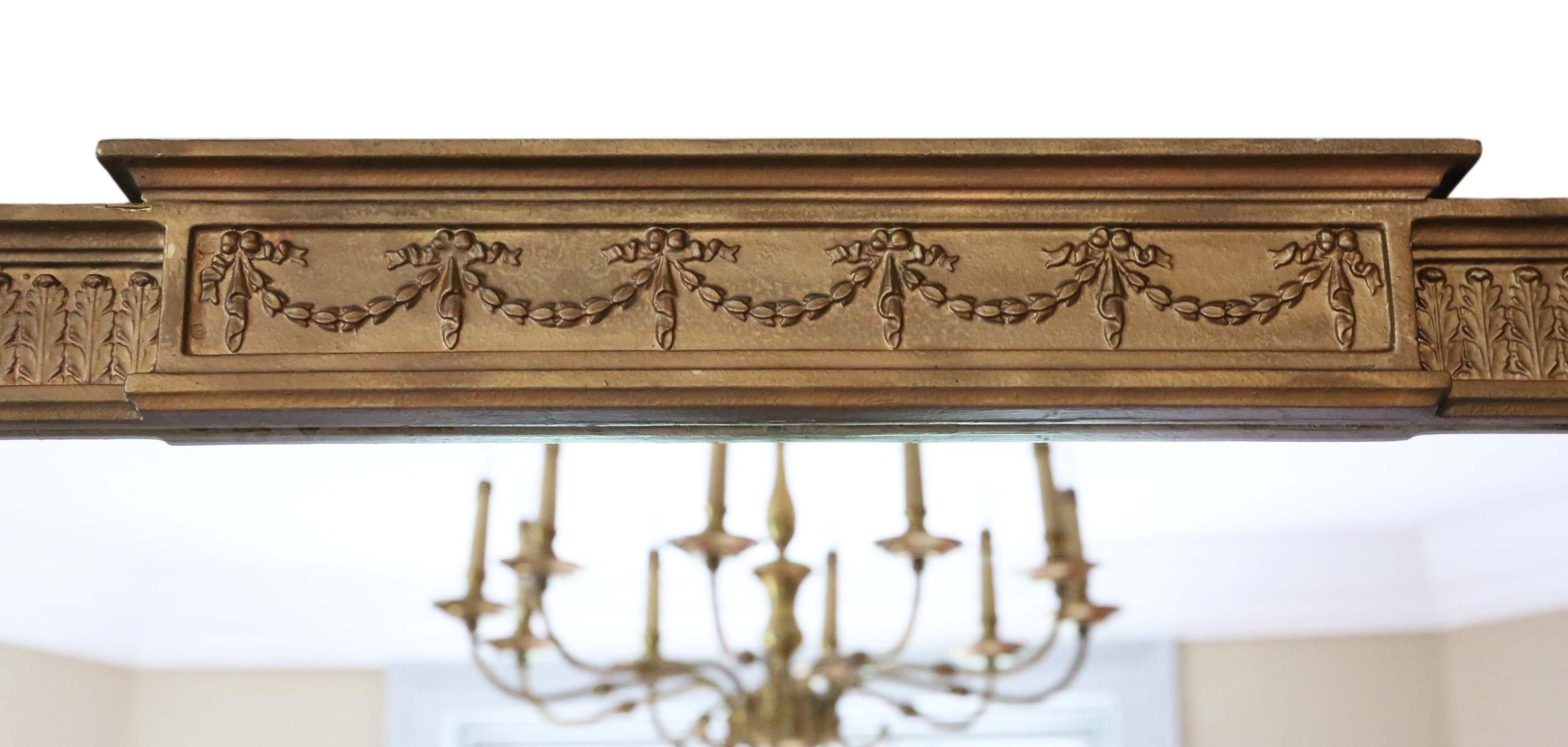 19th Century Gilt Overmantle Or Wall Mirror In Good Condition In Wisbech, Cambridgeshire