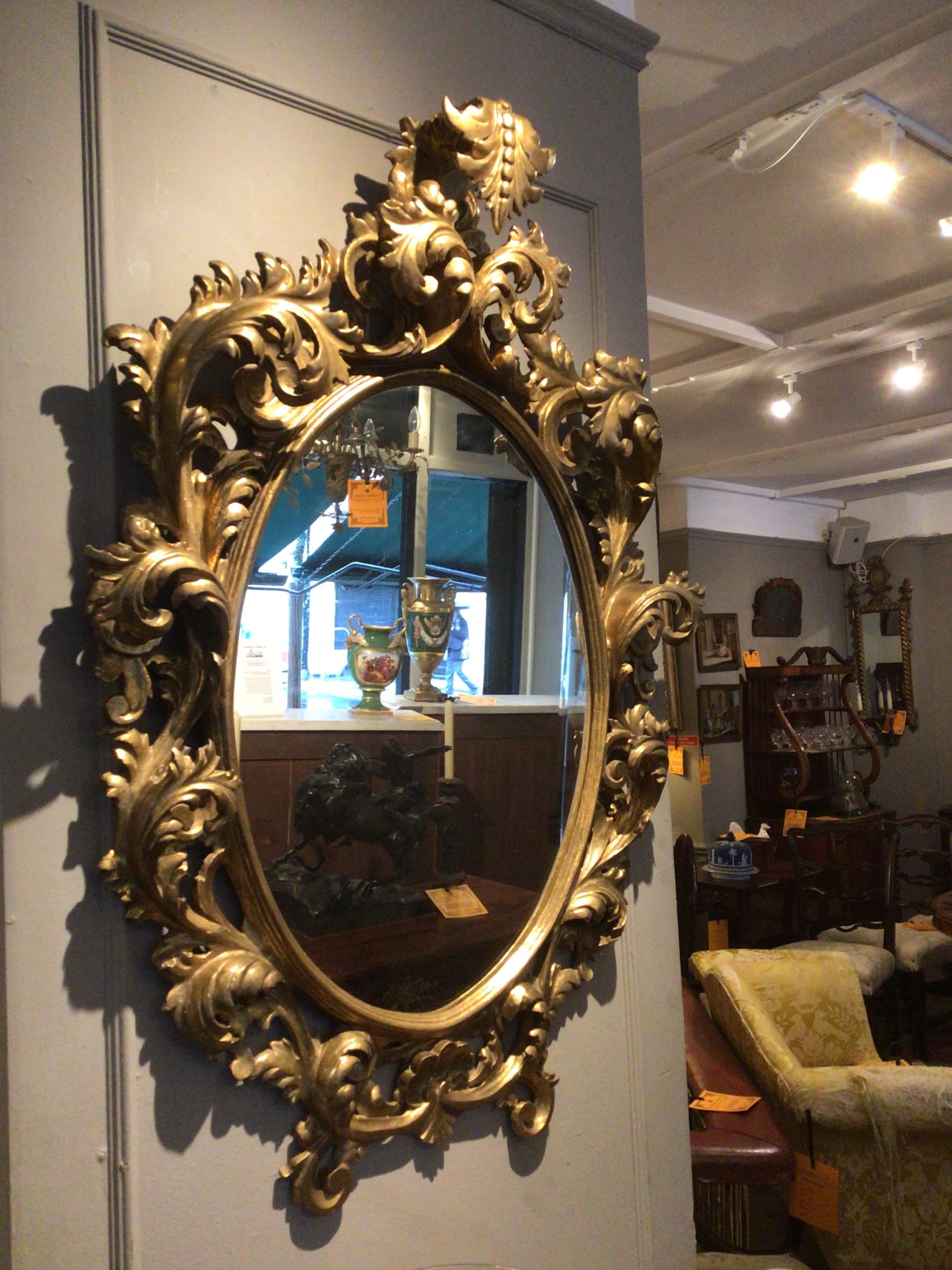 English 19th Century Gilt Rococo-style Wall Mirror For Sale
