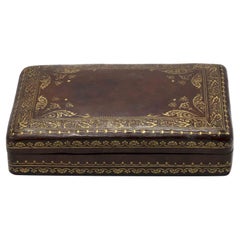 19th-Century Gilt-Tooled Leather Presentation Box, 19th-Century