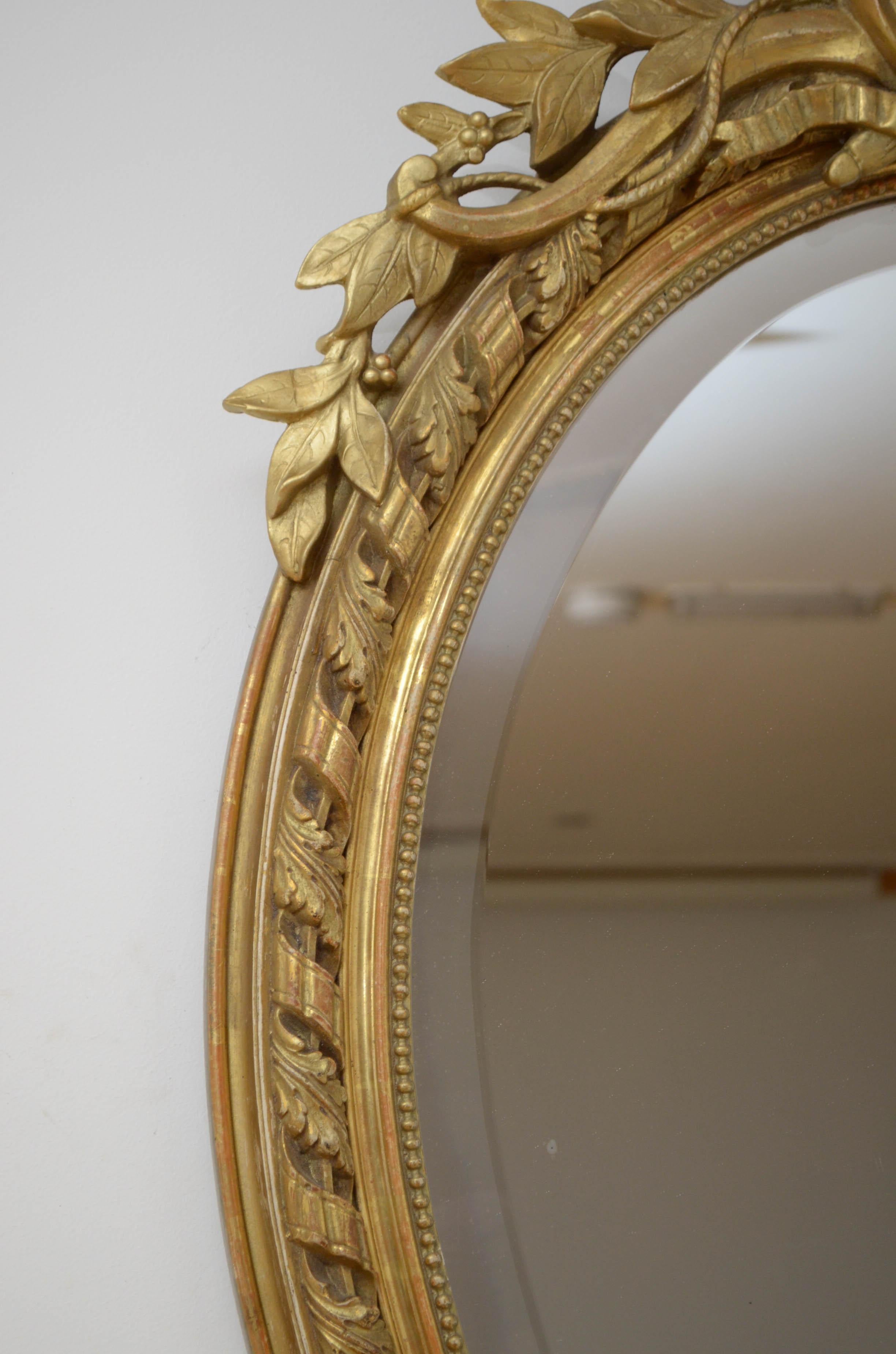 French 19th Century Gilt Wall Mirror