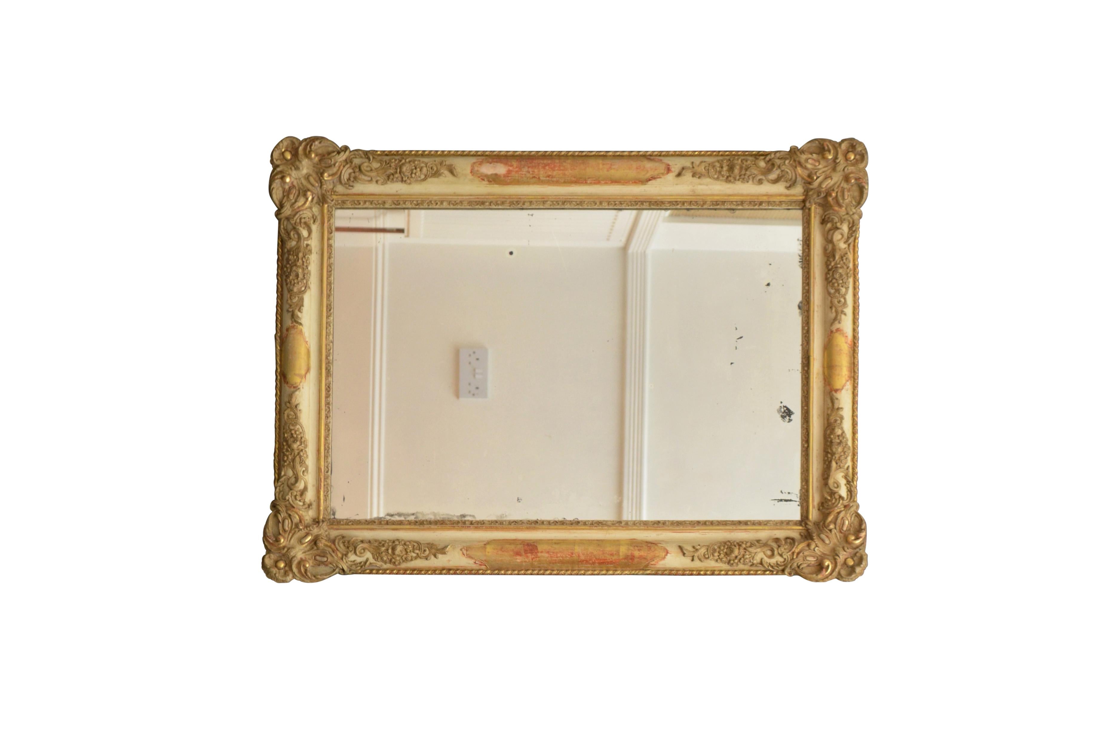 French 19th Century Gilt Wall Mirror Gilded Overmantel H104cm For Sale