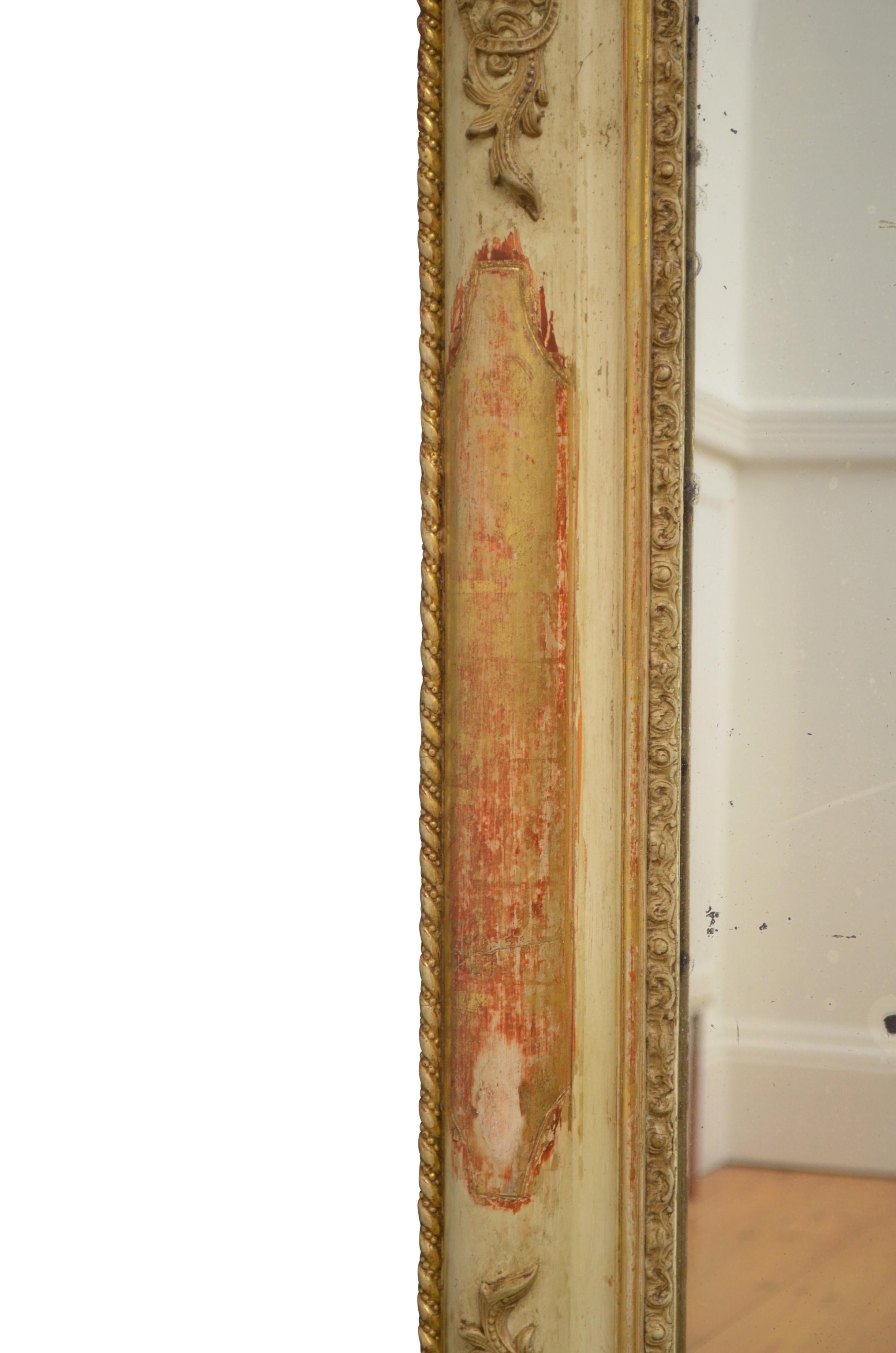 19th Century Gilt Wall Mirror Gilded Overmantel H104cm For Sale 1
