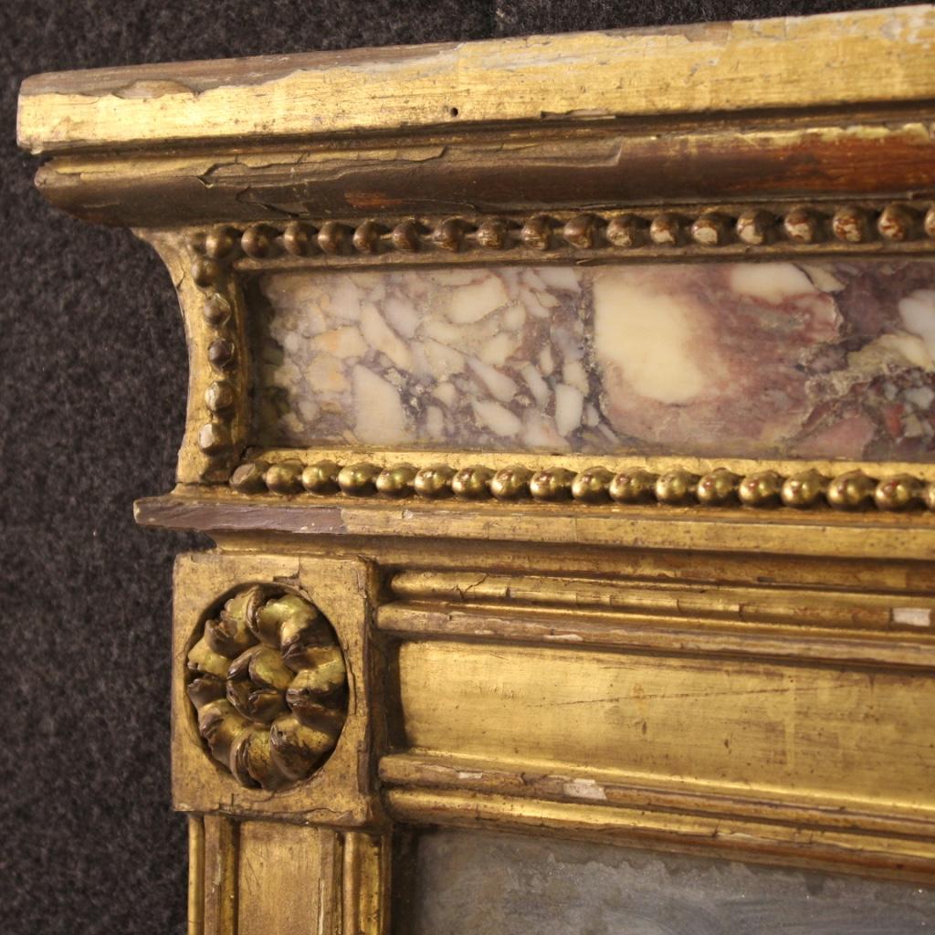 19th Century Giltwood and Marble Italian Antique Mirror, 1830 7