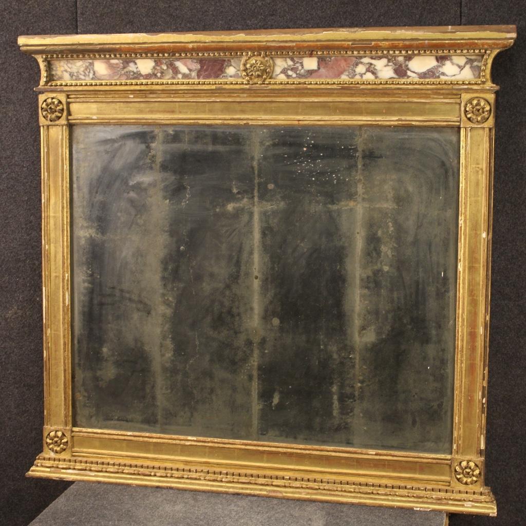 19th Century Giltwood and Marble Italian Antique Mirror, 1830 3