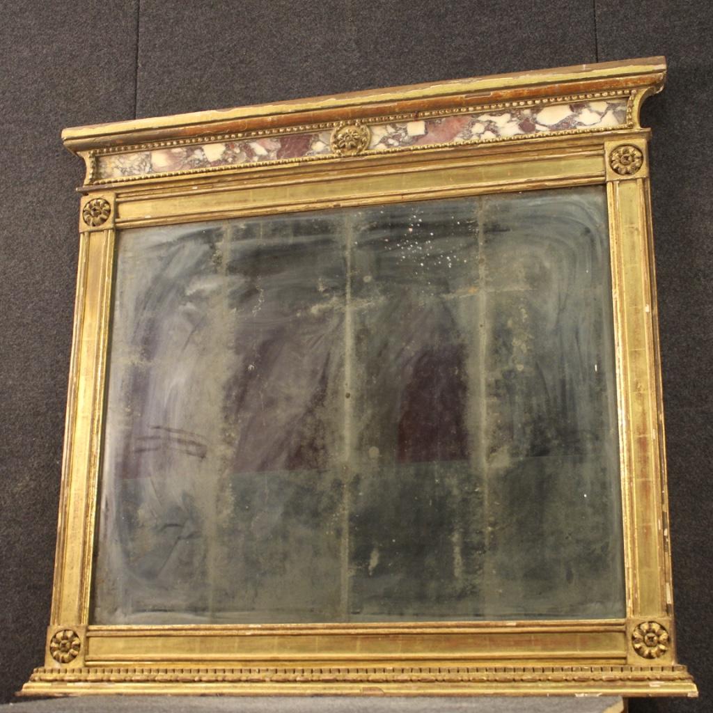 19th Century Giltwood and Marble Italian Antique Mirror, 1830 4
