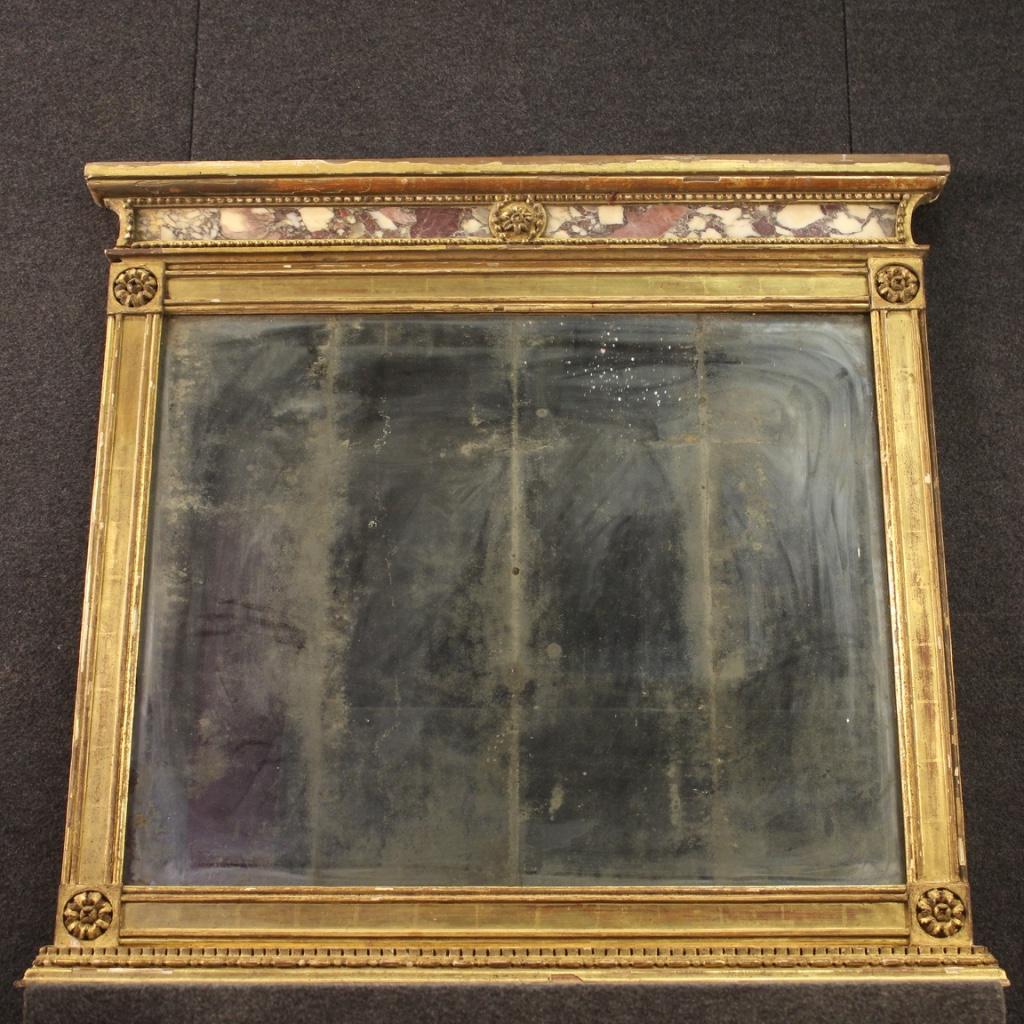 19th Century Giltwood and Marble Italian Antique Mirror, 1830 6