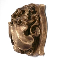 19th Century Gilt Wood Architectural Element Wall Sculpture 19" Diameter