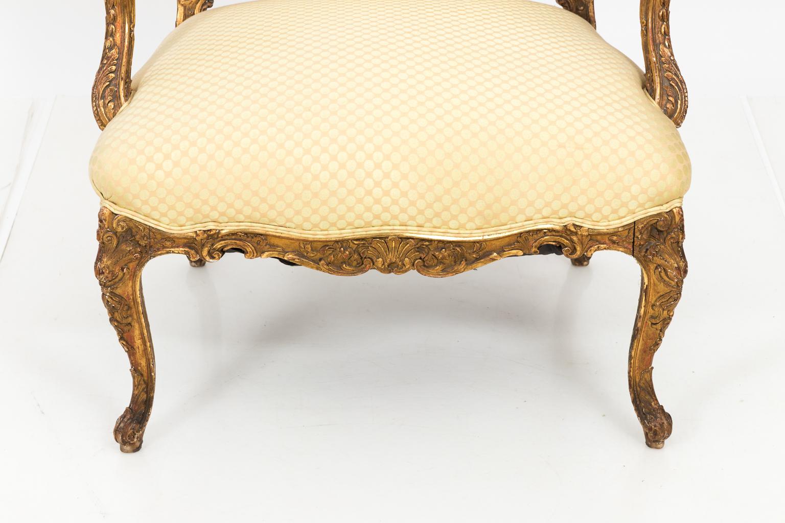 19th Century Giltwood Chaise Lounge Chair For Sale 8