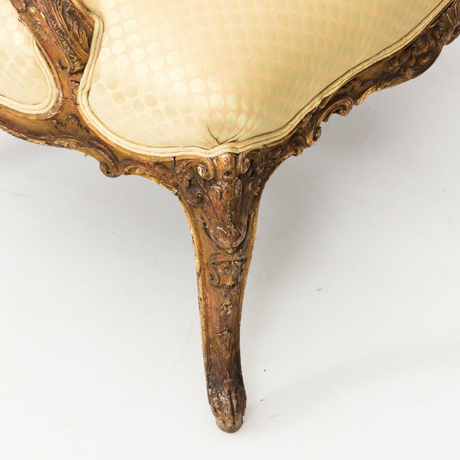 19th Century Giltwood Chaise Lounge Chair For Sale 14