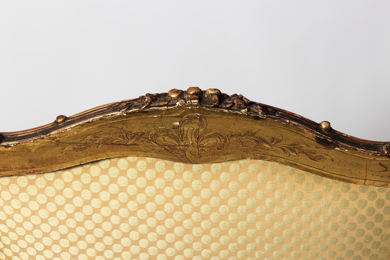 Upholstery 19th Century Giltwood Chaise Lounge Chair For Sale