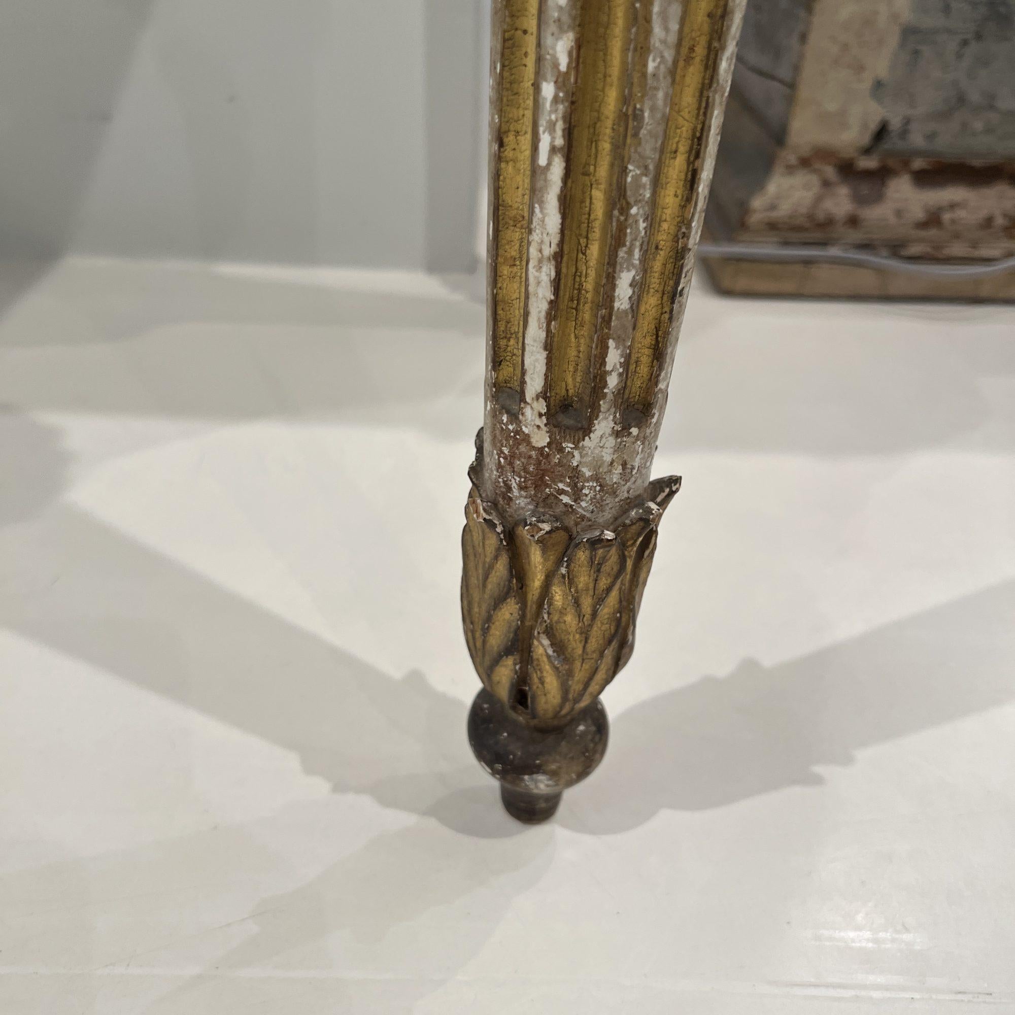 19th Century gilt wood Console with Marble Top For Sale 2