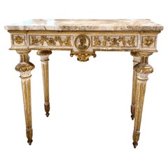 19th Century gilt wood Console with Marble Top