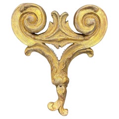 19th Century Gilt Wood Fragment Architectural Sculpture, France