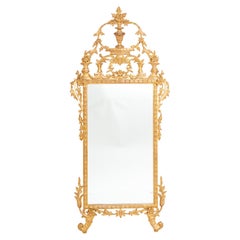 Miroir mural avec cadre en bois doré du XIXe siècle
