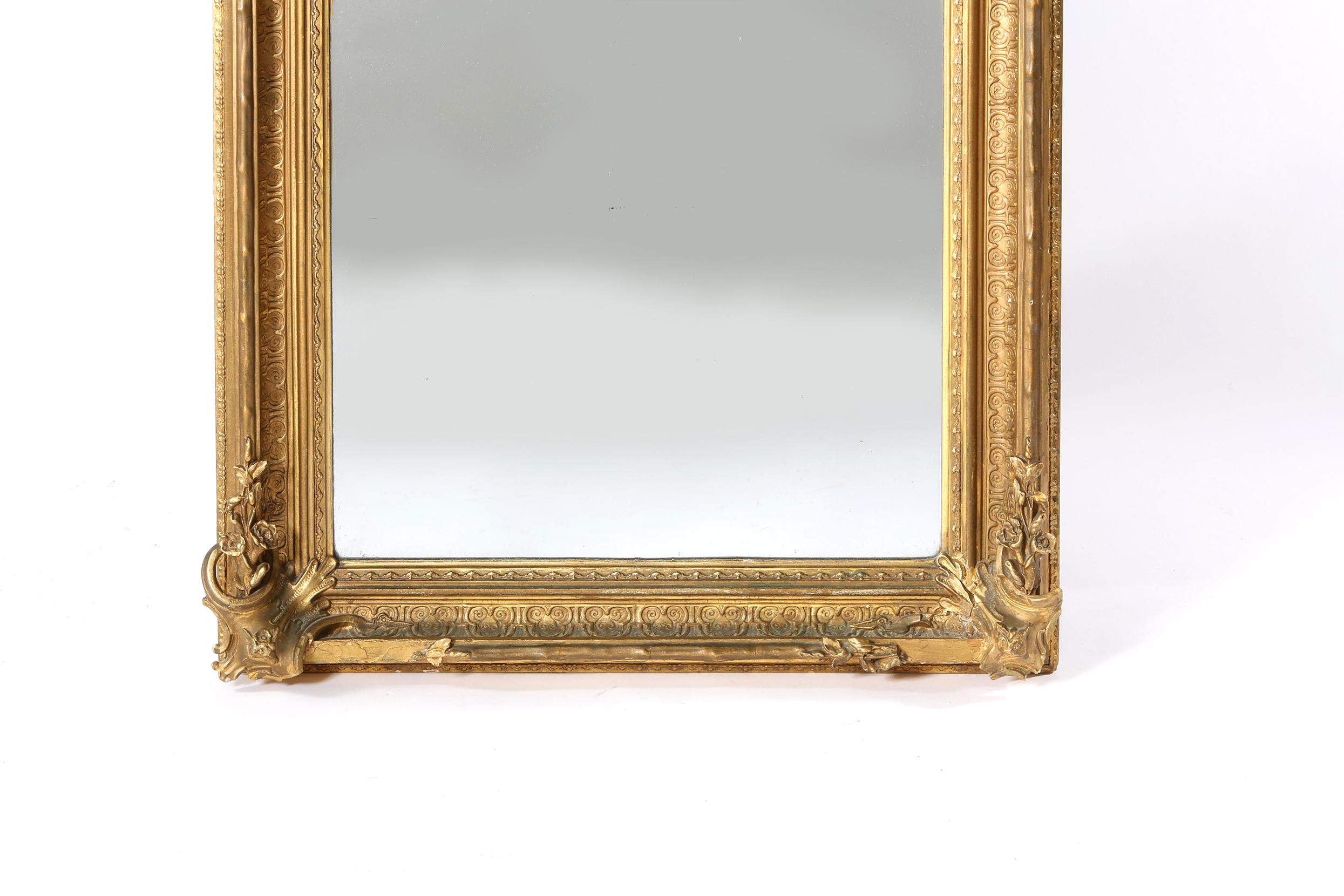 19th Century Giltwood Framed Hanging Wall Mirror 2