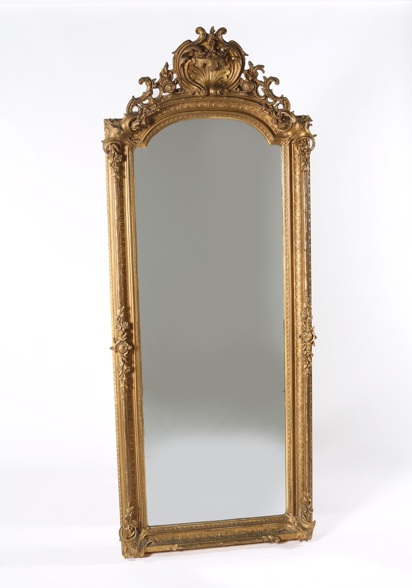 19th Century Giltwood Framed Hanging Wall Mirror 3