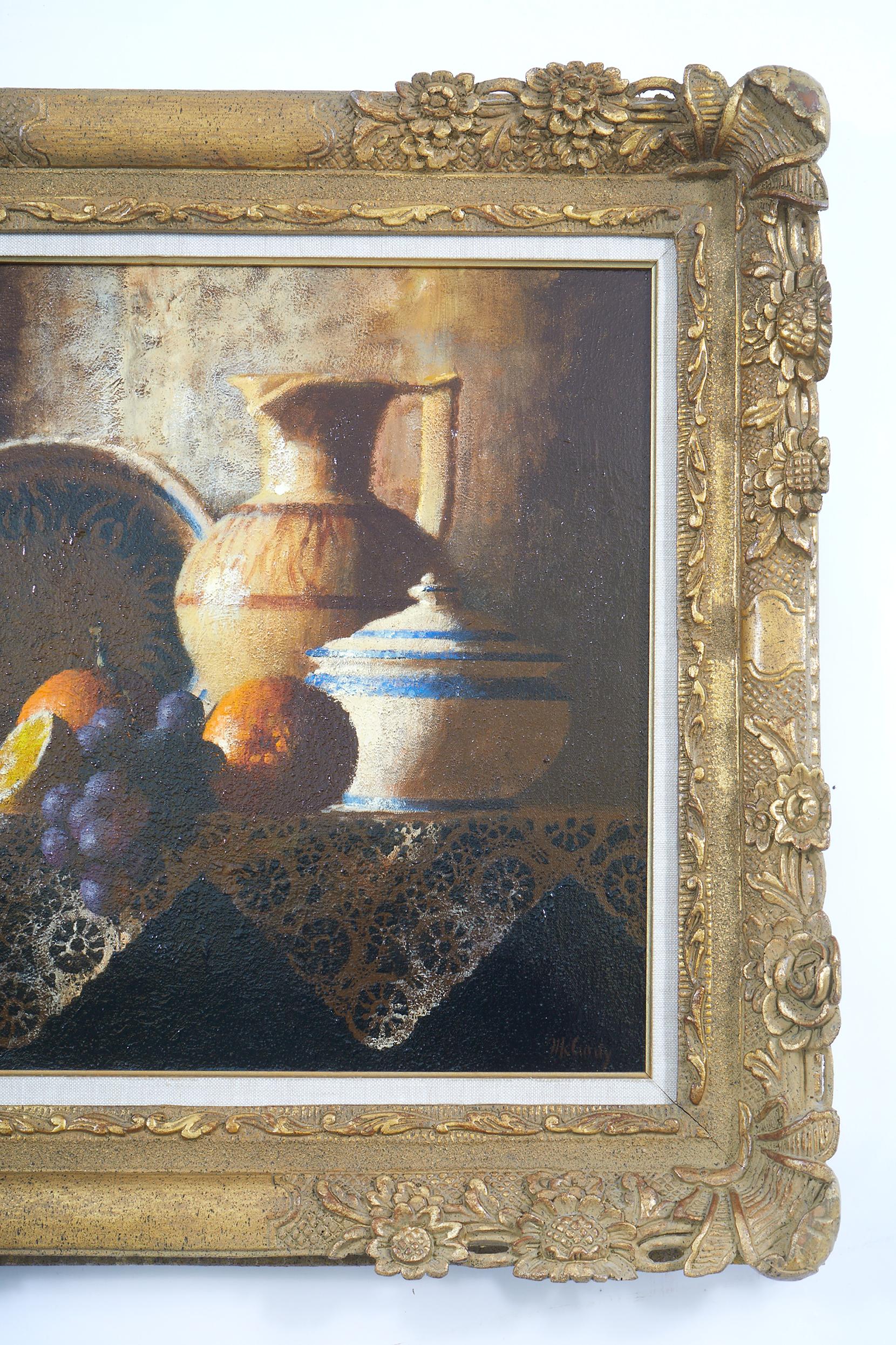 19th Century Gilt Wood Framed Oil / Canvas Painting In Good Condition For Sale In Tarry Town, NY