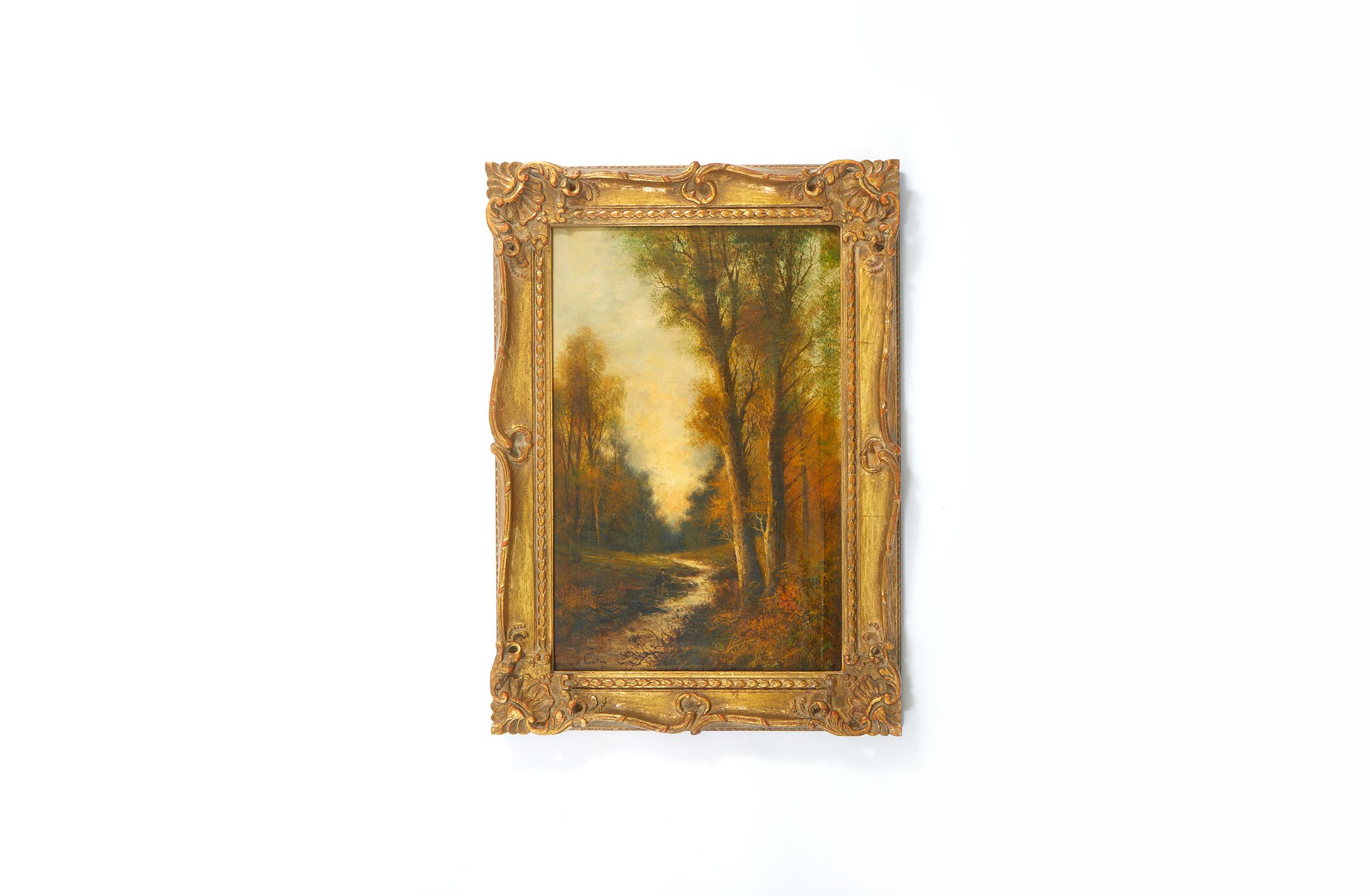 19th Century Gilt Wood Framed Oil / Canvas Painting For Sale 5