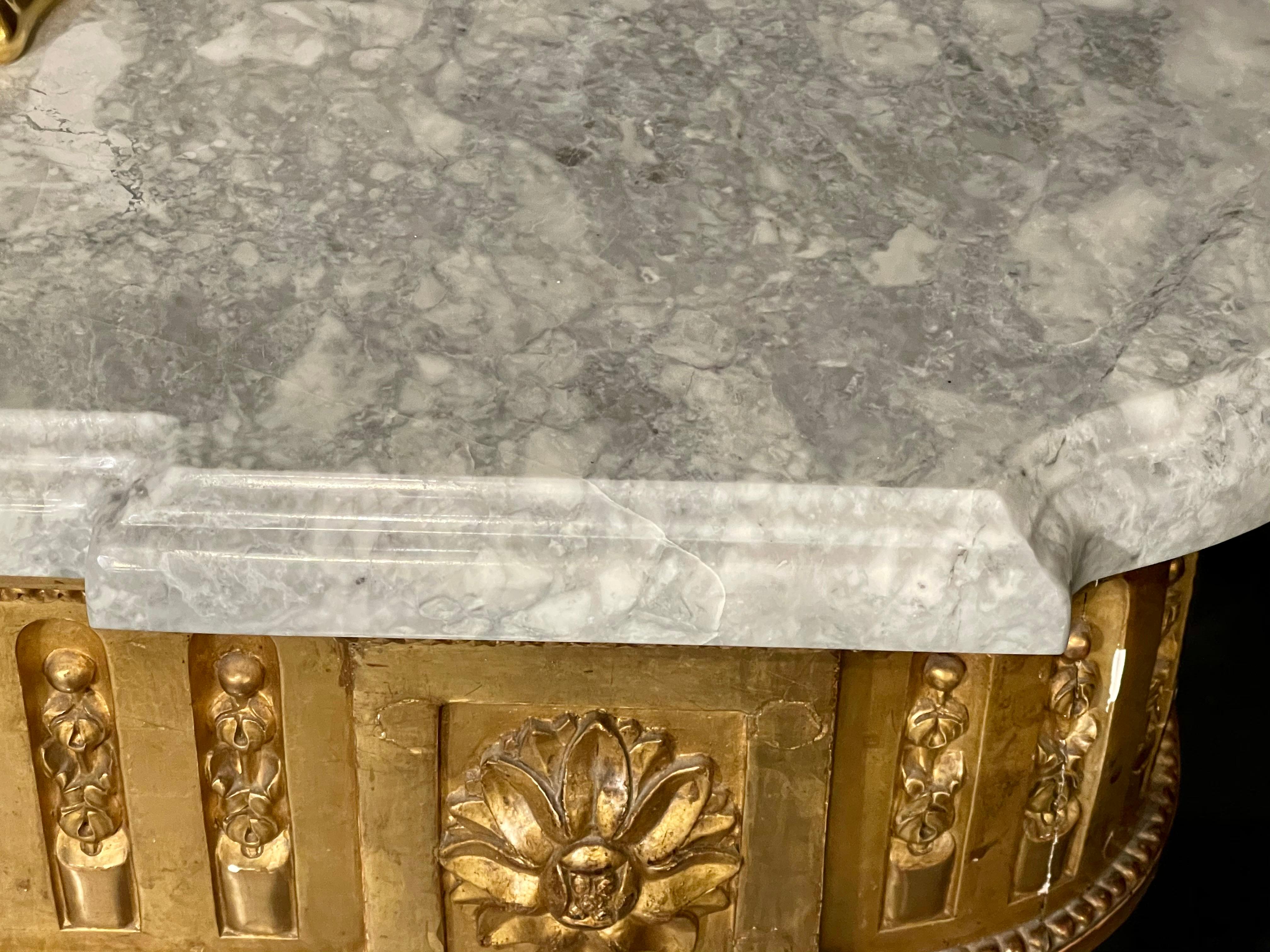 19th Century Giltwood Louis XVI Vanity Sink Console Table 3