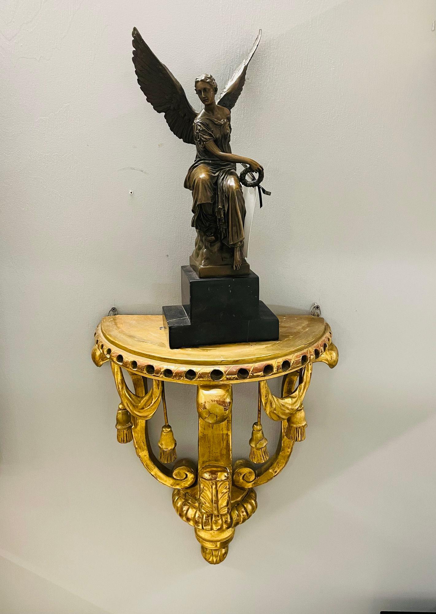 French 19th Century Gilt Wood Wall Bracket or Shelf, Water Gilt For Sale