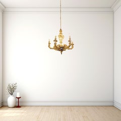 19th century Giltwood 6-light Italian Chandelier