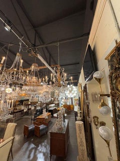 19th Century GIltwood and Crystal Chandelier from Genoa