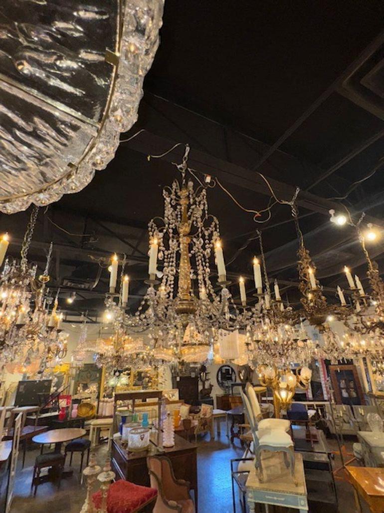 Cristallo di rocca Lampadari in legno dorato e cristallo di Genova del XIX secolo in vendita